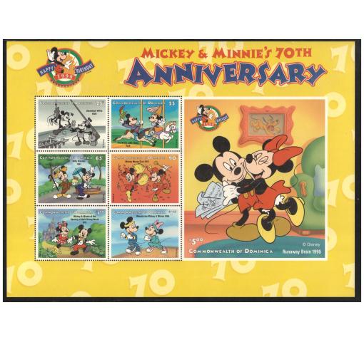 DOMINICA, Walt Disney, Mickey´s and Minnie´s 70th Anniversary 1998 **