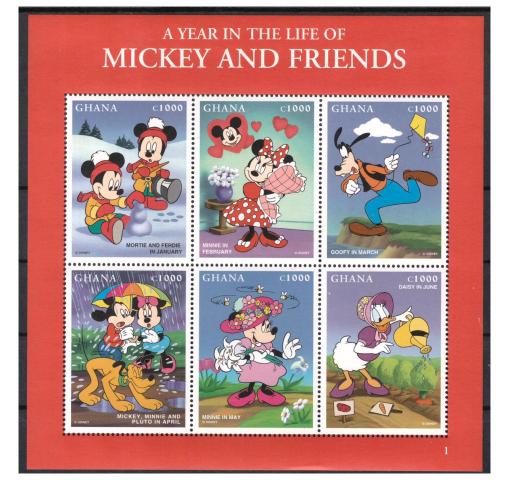 GHANA, Walt Disney, Mickey and Friends 1998 **