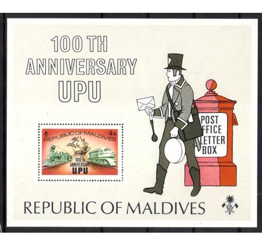 MALDIVES, Centenary of UPU M/S 1974 **