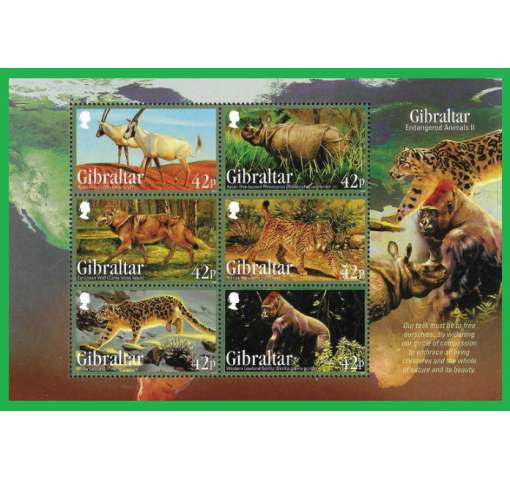 GIBRALTAR, Endangered Animals M/S 2012 **