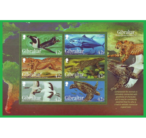 GIBRALTAR, Endangered Animals M/S 2013 **