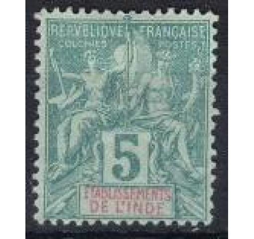 FRENCH INDIA, 5C. Allegory 1892 (*)