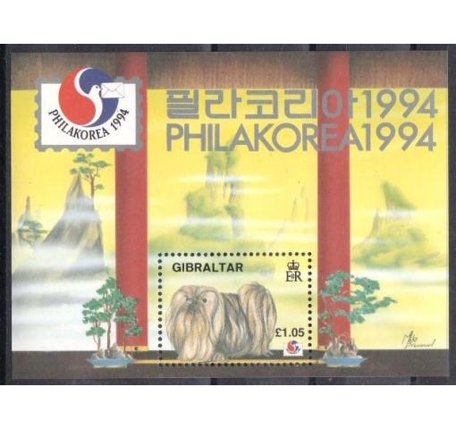 GIBRALTAR, Int. Stamp Exhibition PHILAKOREA/Dog M/S 1994 **