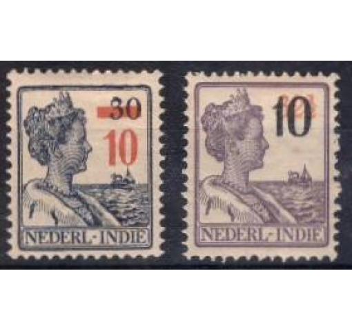 INDONESIA, Netherlands-Indies, 10/30C.+10/32 1/2C. Wilhelmina Definitives 1937 *