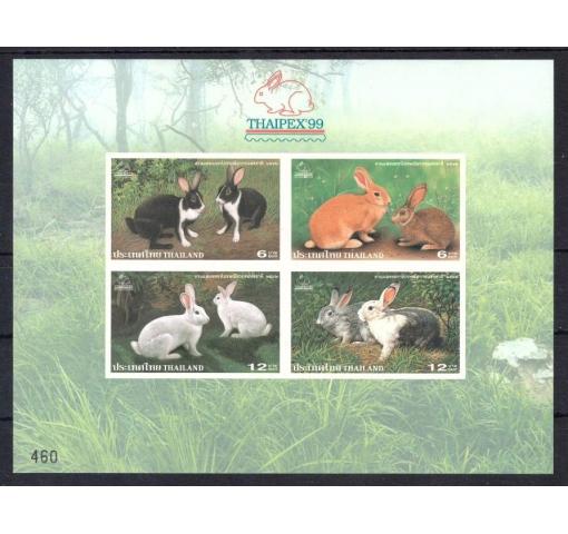 THAILAND, Rabbits/Int. Stamp Exhibition THAIPEX (imperf. M/S) 1999 **